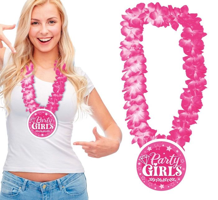 Roze Hawaii Krans Party Girls - Partywinkel - 8434077312056