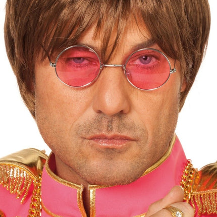 Roze Hippie Bril John van Wilbers & Wilbers koop je bij Partywinkel