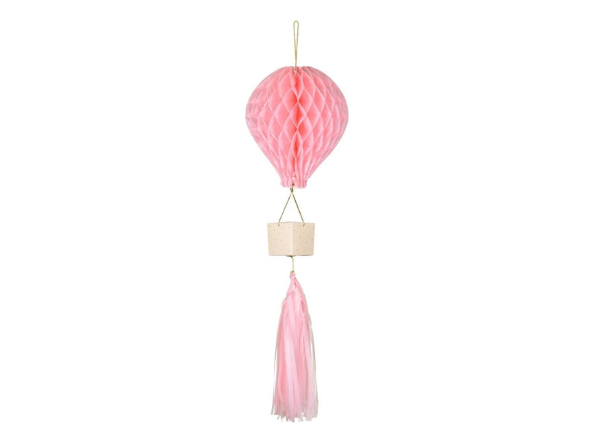 Roze Honeycomb Luchtballon van Partydeco koop je bij Partywinkel