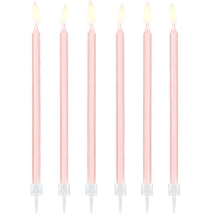 Roze Kaarsen 14cm 12st van Partydeco koop je bij Partywinkel