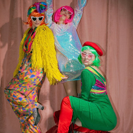 Roze Pruik Cleopatra van Partydeco koop je bij Partywinkel