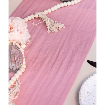 Roze Tafelloper Chiffon 3m van CHAKS koop je bij Partywinkel