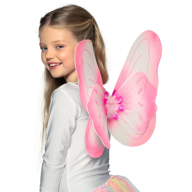 Roze Vleugels Iris 44cm van Boland koop je bij Partywinkel