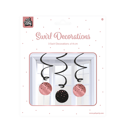 Roze Zwarte Hangdecoratie 17cm van Paper Dreams koop je bij Partywinkel