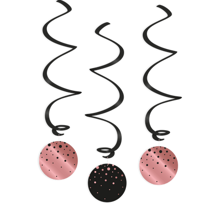 Roze Zwarte Hangdecoratie 17cm van Paper Dreams koop je bij Partywinkel