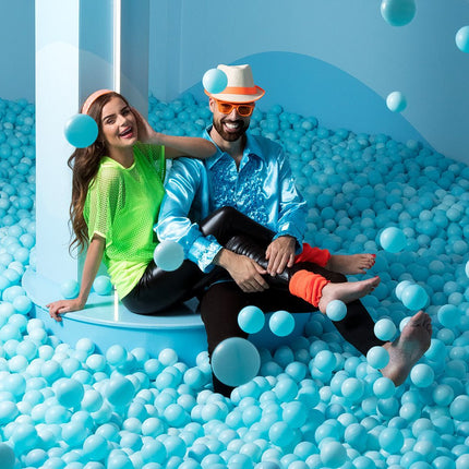 Ruffle Blouse Heren Turquoise van Boland koop je bij Partywinkel