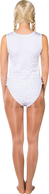 Ruffle bodysuit naadloos, wit Meisje van Orlob koop je bij Partywinkel