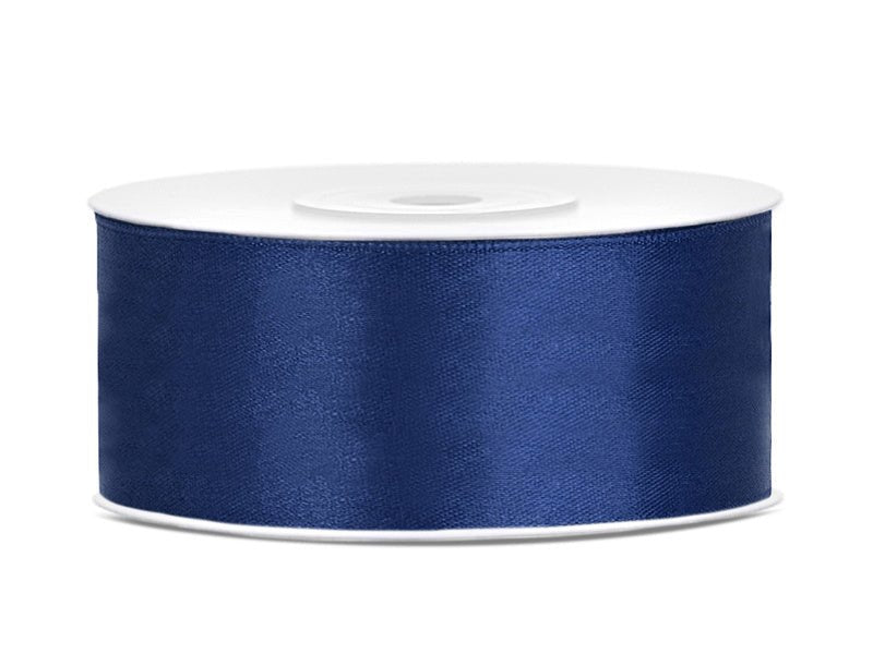 Satijn Lint Donkerblauw 25mm 25m van Partydeco koop je bij Partywinkel