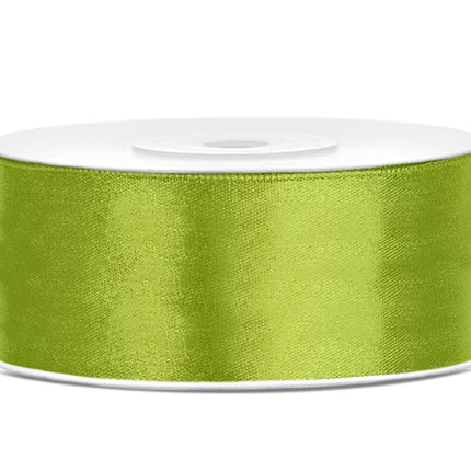 Satijn Lint Lime Groen 25mm 25m van Partydeco koop je bij Partywinkel