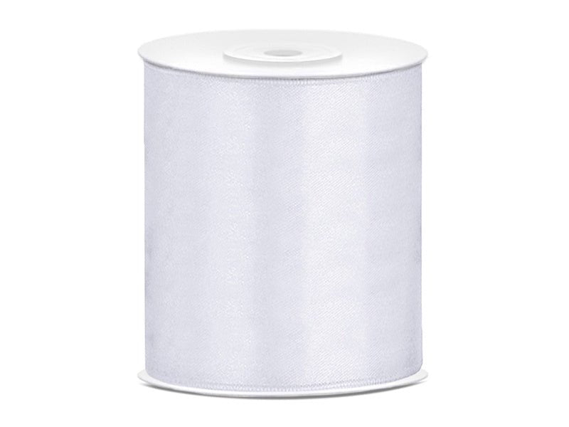 Satijn Lint Wit 100mm 25m van Partydeco koop je bij Partywinkel