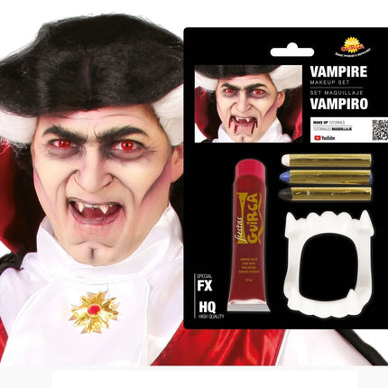 Schminkset Vampier met Gebit 20ml van Fiestas Guirca koop je bij Partywinkel
