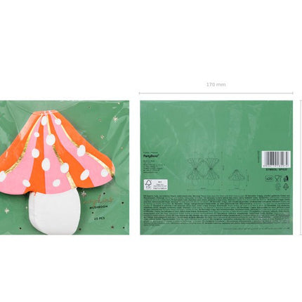 Servetten Champignon 13,5cm 20st van Partydeco koop je bij Partywinkel