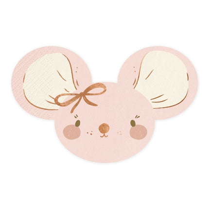 Servetten Muis 16cm 20st van Partydeco koop je bij Partywinkel
