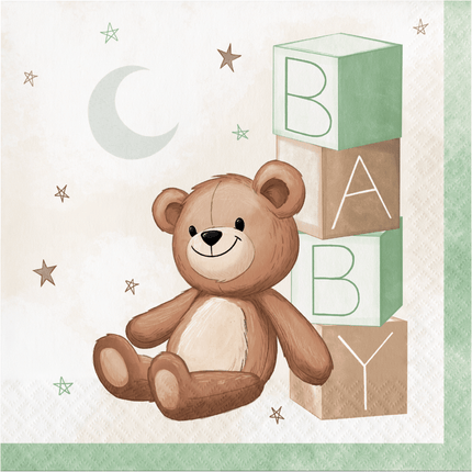 Servetten Teddy Beer Baby 33cm 16st van Creative Converting koop je bij Partywinkel