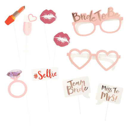 Set 10 photo props Bride to be van Boland koop je bij Partywinkel