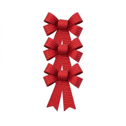 Lot de 3 nœuds rouges brillants 10cm x 12.7cm