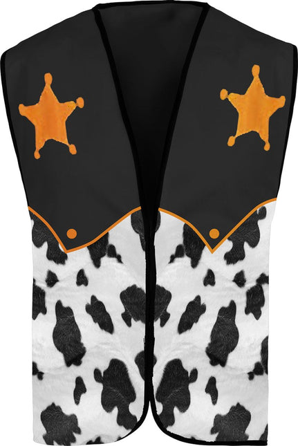 Sherrif Vest Zwart Wit Kind Cowboy van Fiestas Guirca koop je bij Partywinkel