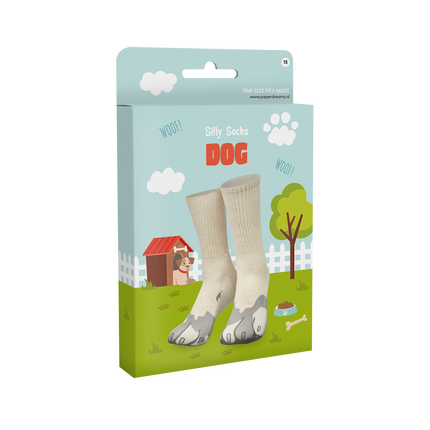 Chaussettes rigolotes avec des pattes de chien