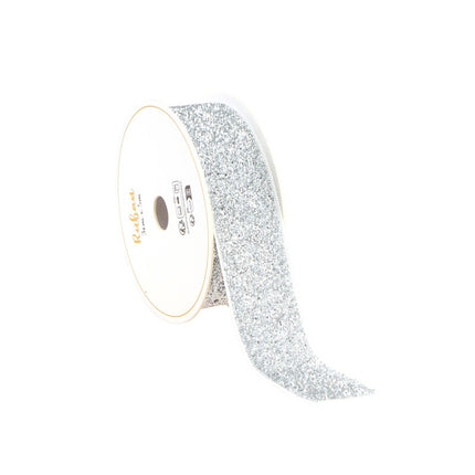 RUBAN PAILLETÉ ARGENTÉ 25 MM X 3 M