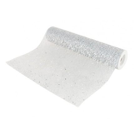 Chemin de table argenté pailleté 5m