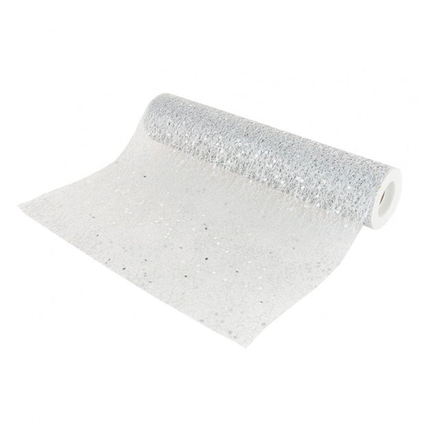 Chemin de table argenté pailleté 5m