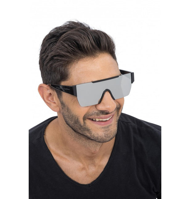 Lunettes argentées à effet miroir - 15 cm x 15 cm x 5,2 cm