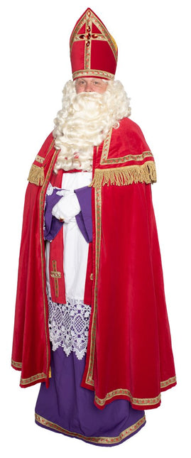 Sinterklaaspak Katoen Fluweel 4 delig van Haza Witbaard koop je bij Partywinkel