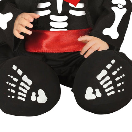 Skelet Halloween Kostuum Baby rode strik van Fiestas Guirca koop je bij Partywinkel