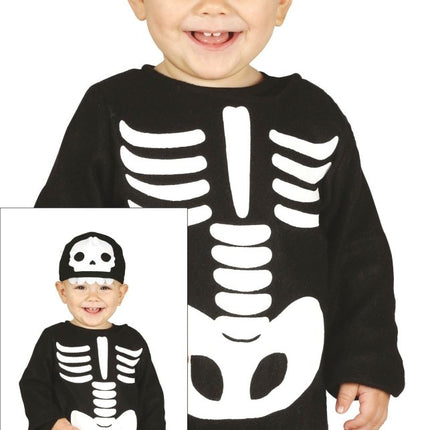 Skelet Halloween Kostuum Baby Zwart Wit van Fiestas Guirca koop je bij Partywinkel