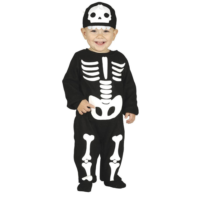 Skelet Halloween Kostuum Baby Zwart Wit van Fiestas Guirca koop je bij Partywinkel
