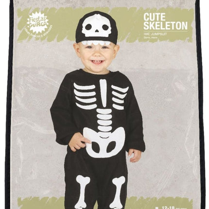 Skelet Halloween Kostuum Baby Zwart Wit van Fiestas Guirca koop je bij Partywinkel