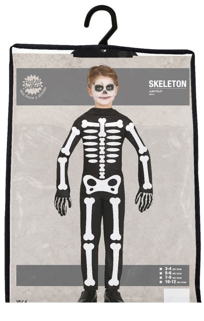 Skelet Halloween Kostuum Kind Wit Zwart van Fiestas Guirca koop je bij Partywinkel