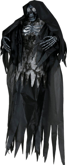 Skelet Hangdecoratie Zwart Met Licht En Geluid 1,6m van Fiestas Guirca koop je bij Partywinkel