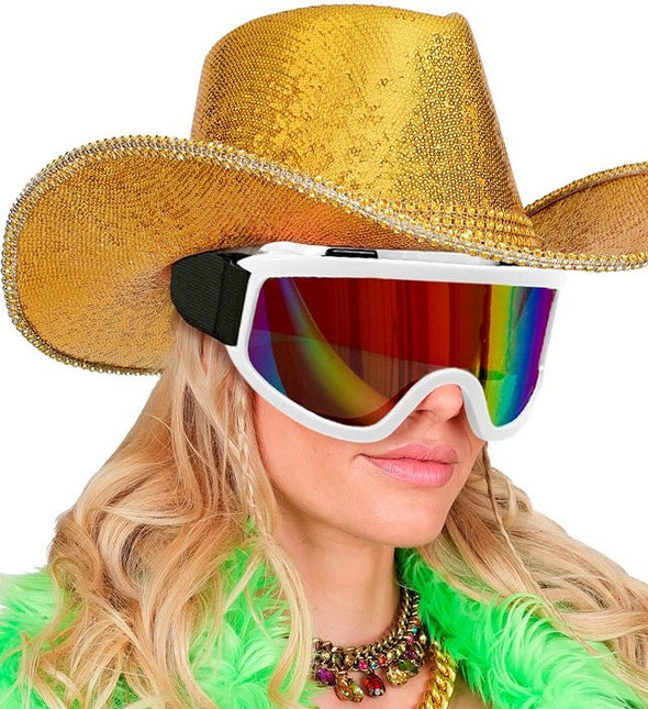 Ski Bril 80s Wit van Widmann koop je bij Partywinkel