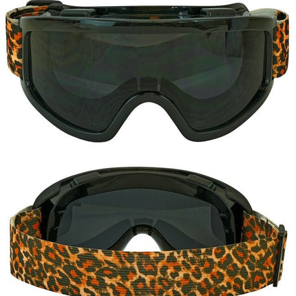 Ski Bril 80s Zwart Luipaardprint van Widmann koop je bij Partywinkel
