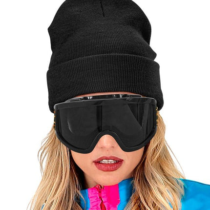 Ski Bril 80s Zwart Luipaardprint van Widmann koop je bij Partywinkel