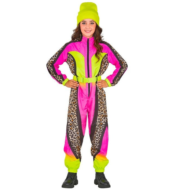 Skier/Snowboarder Luipaard Roze/Geel Meisje van Widmann koop je bij Partywinkel