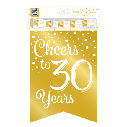 Slinger 30 Jaar Goud Wit 6m van Paper Dreams koop je bij Partywinkel