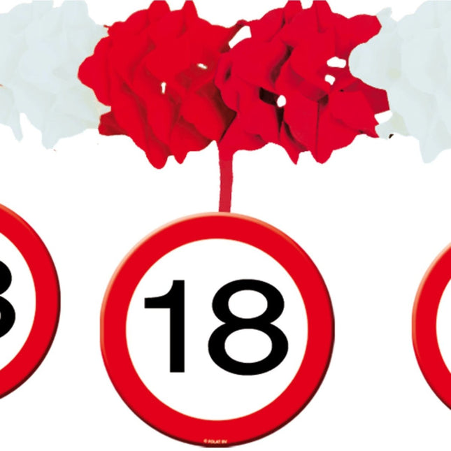 Slinger met Onderhanger 18 Jaar Verkeersbord 4m - Partywinkel - 8714572052177