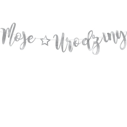 Slinger Moje Urodziny Zilver 90cm van Partydeco koop je bij Partywinkel