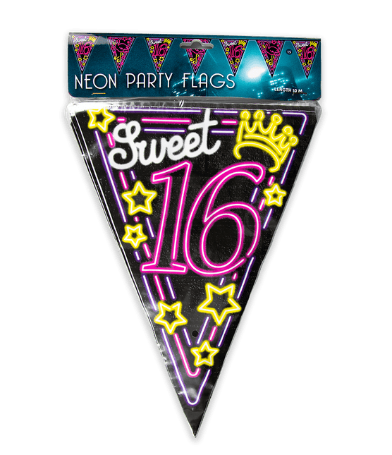 Slingers 16 jaar Sweet 16 Neon 10m van Paper Dreams koop je bij Partywinkel