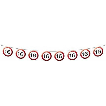 Slingers 16 Jaar Verkeersbord 12m - Partywinkel - 8714572051651