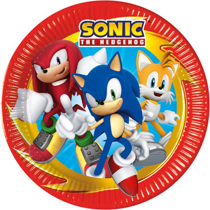Sonic Borden 23cm 8st van Procos koop je bij Partywinkel