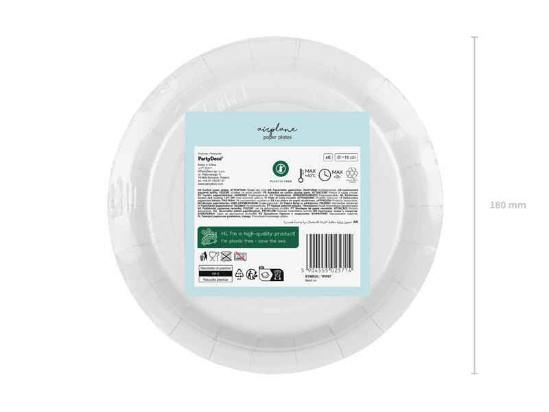 Space Borden 18cm 6st van Partydeco koop je bij Partywinkel