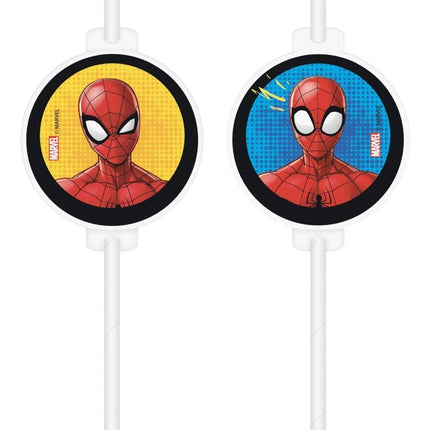 Spiderman Papieren Rietjes 4st van Procos koop je bij Partywinkel