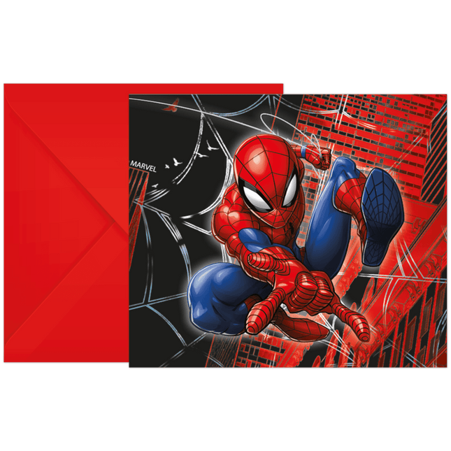 Spiderman Uitnodigingen Papier 6st van Procos koop je bij Partywinkel
