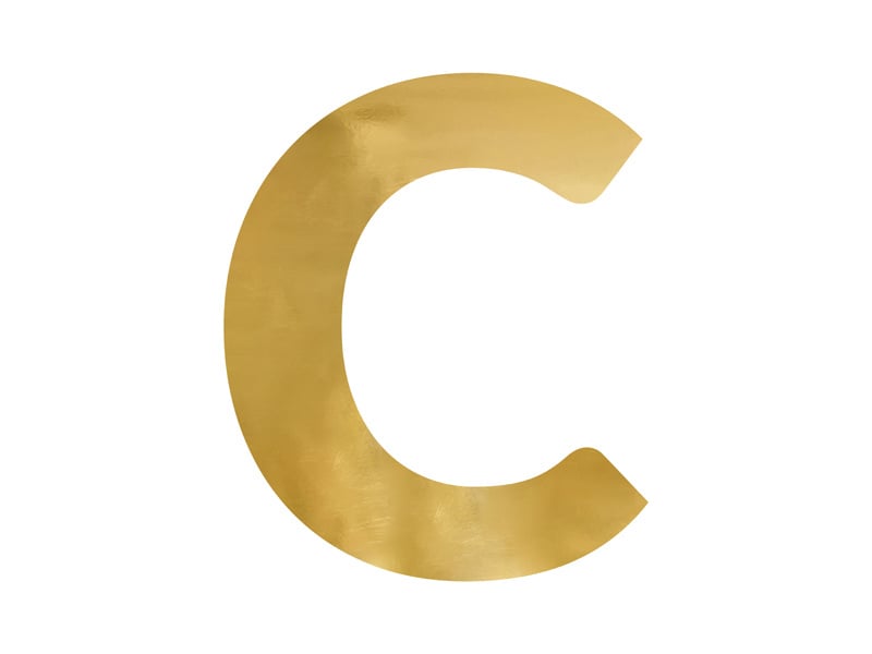 Spiegelletter C Goud 61cm van Partydeco koop je bij Partywinkel