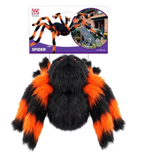 SPIN MET BUIGBARE HARIGE POTEN ZWART/ORANJE 80 CM van Widmann koop je bij Partywinkel