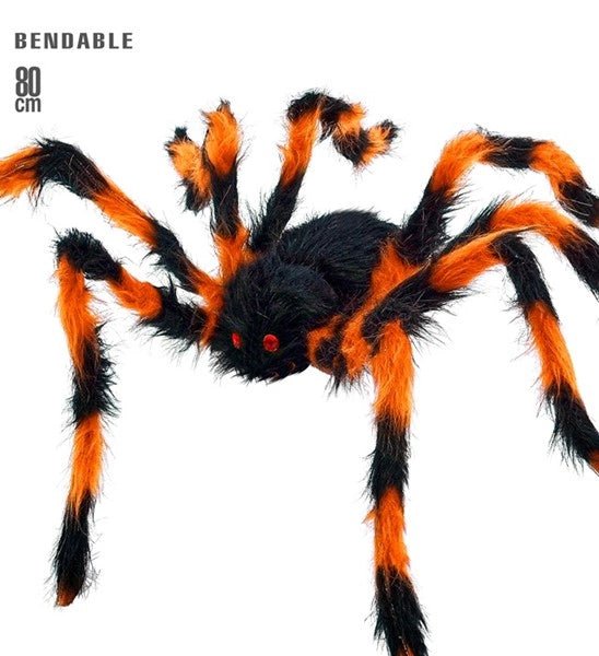 SPIN MET BUIGBARE HARIGE POTEN ZWART/ORANJE 80 CM van Widmann koop je bij Partywinkel