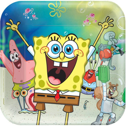 Spongebob Borden 23cm 8st van Riethmueller koop je bij Partywinkel